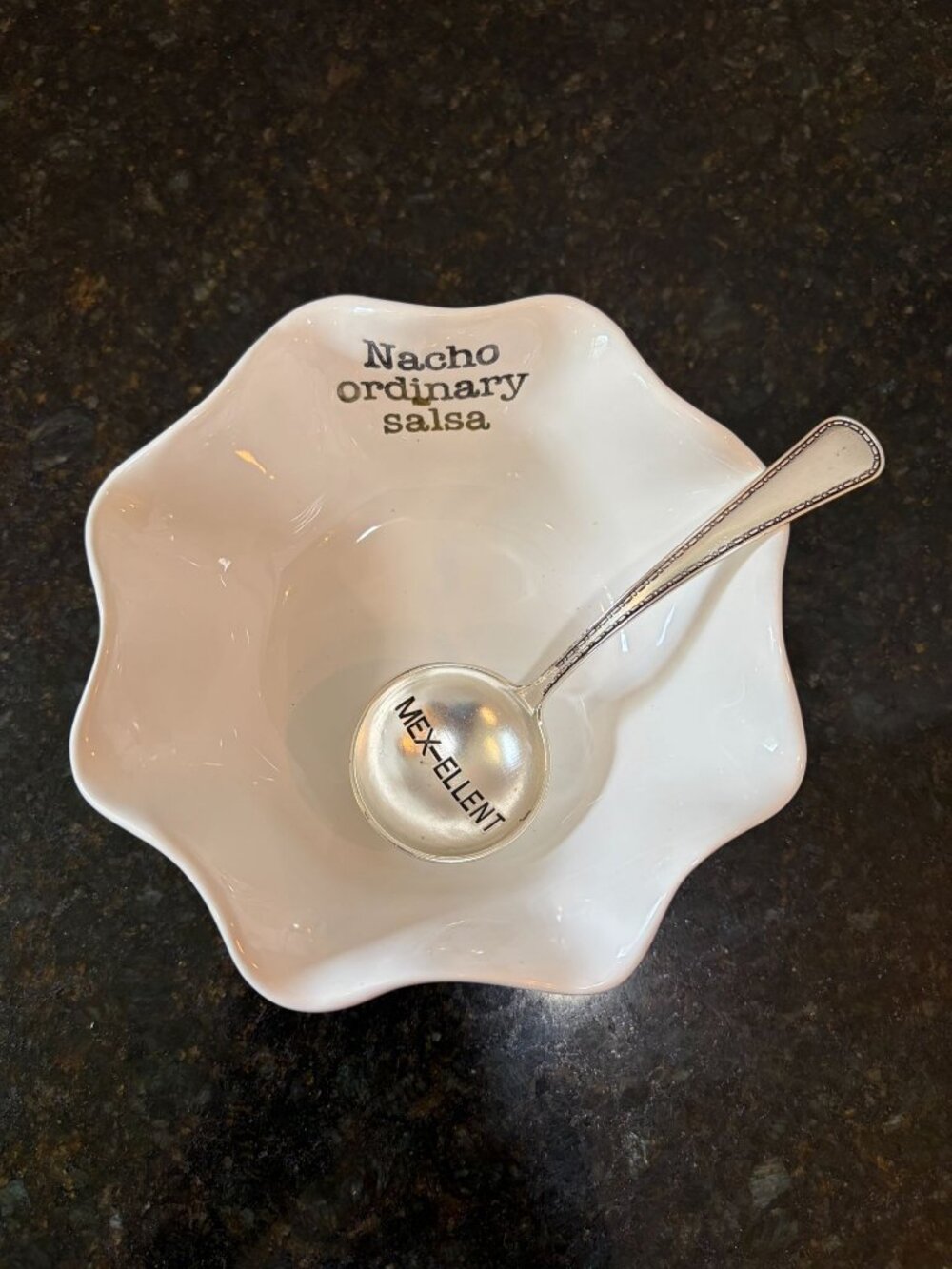 Mud Pie Salsa Ceramic Dip Bowl and Ladle